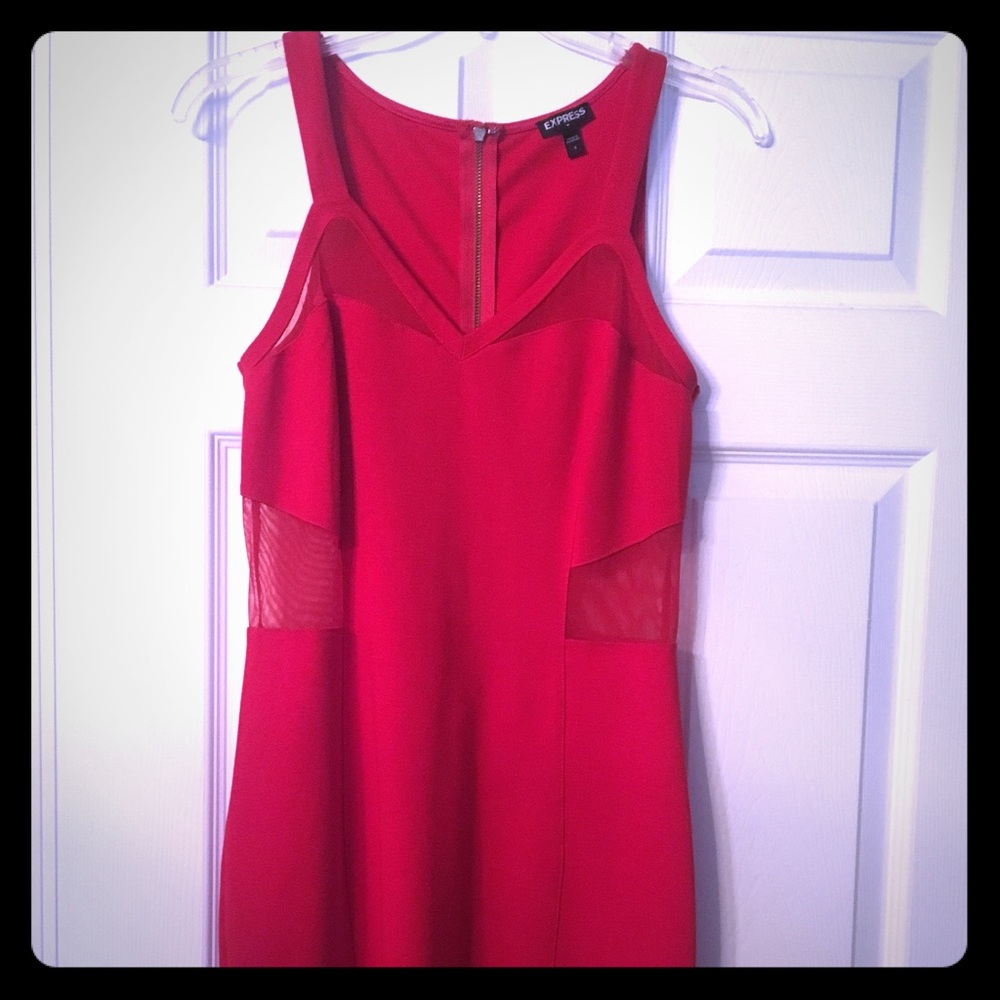 EXPRESS red dress with cut-outs